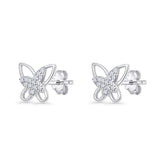 Butterfly Cubic Zirconia Stud Earrings